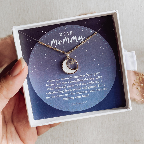 Mom of an Angel Moon Necklace