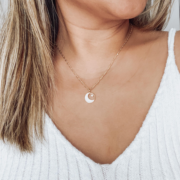 Mom of an Angel Moon Necklace