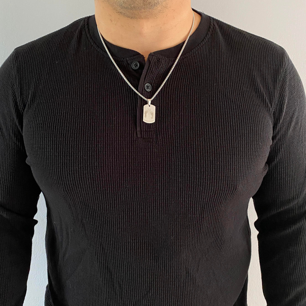 Baby Footprint Small Dog Tag Necklace