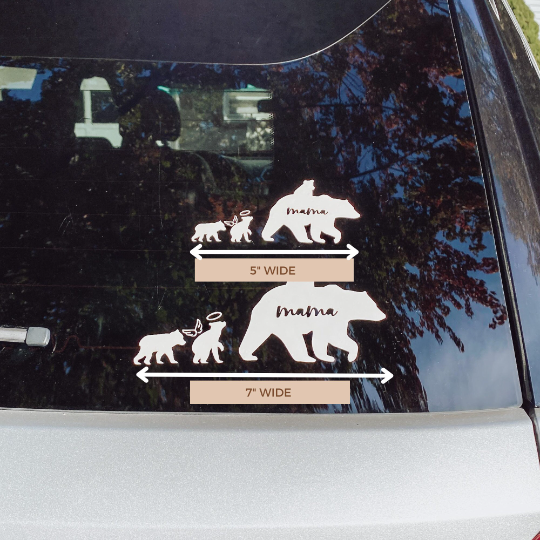 Angel Baby Bear Family Decal