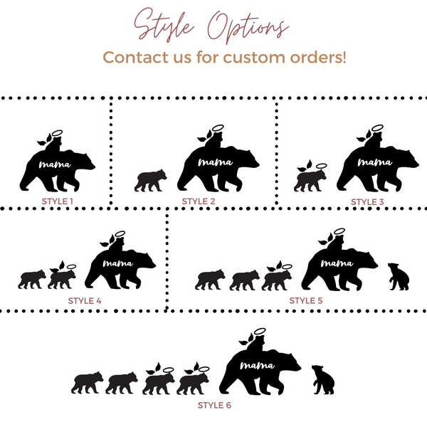 Angel Baby Bear Family Decal