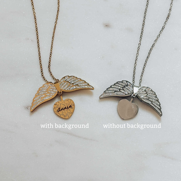 Angel wing secret message necklace