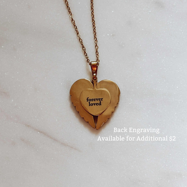 Angel wing secret message necklace