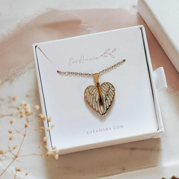 Angel wing secret message necklace