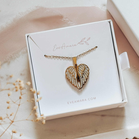 Angel wing secret message necklace