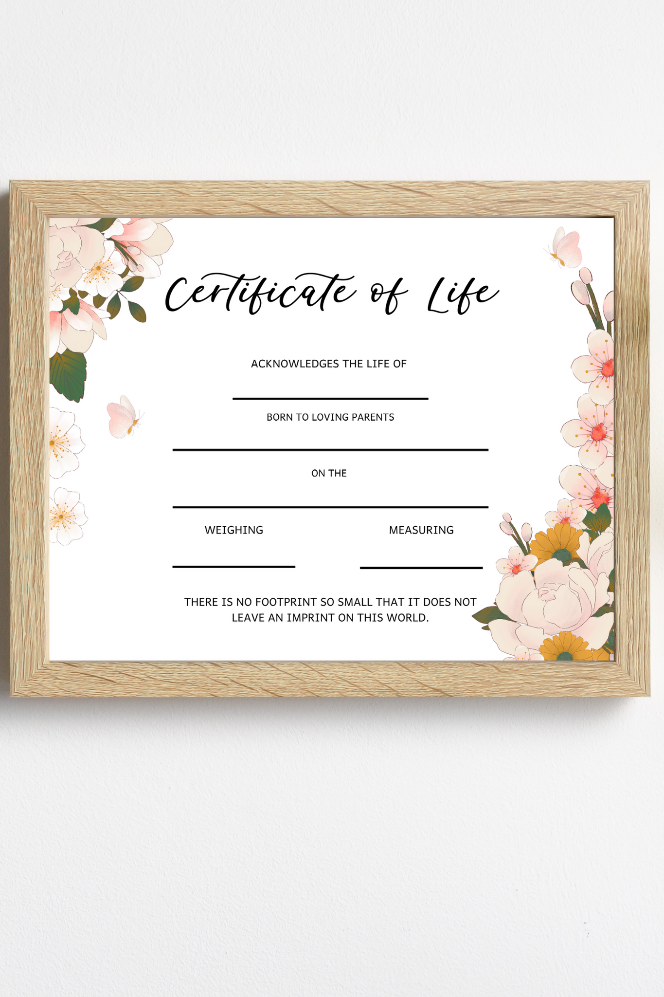Pink Certificate of Life